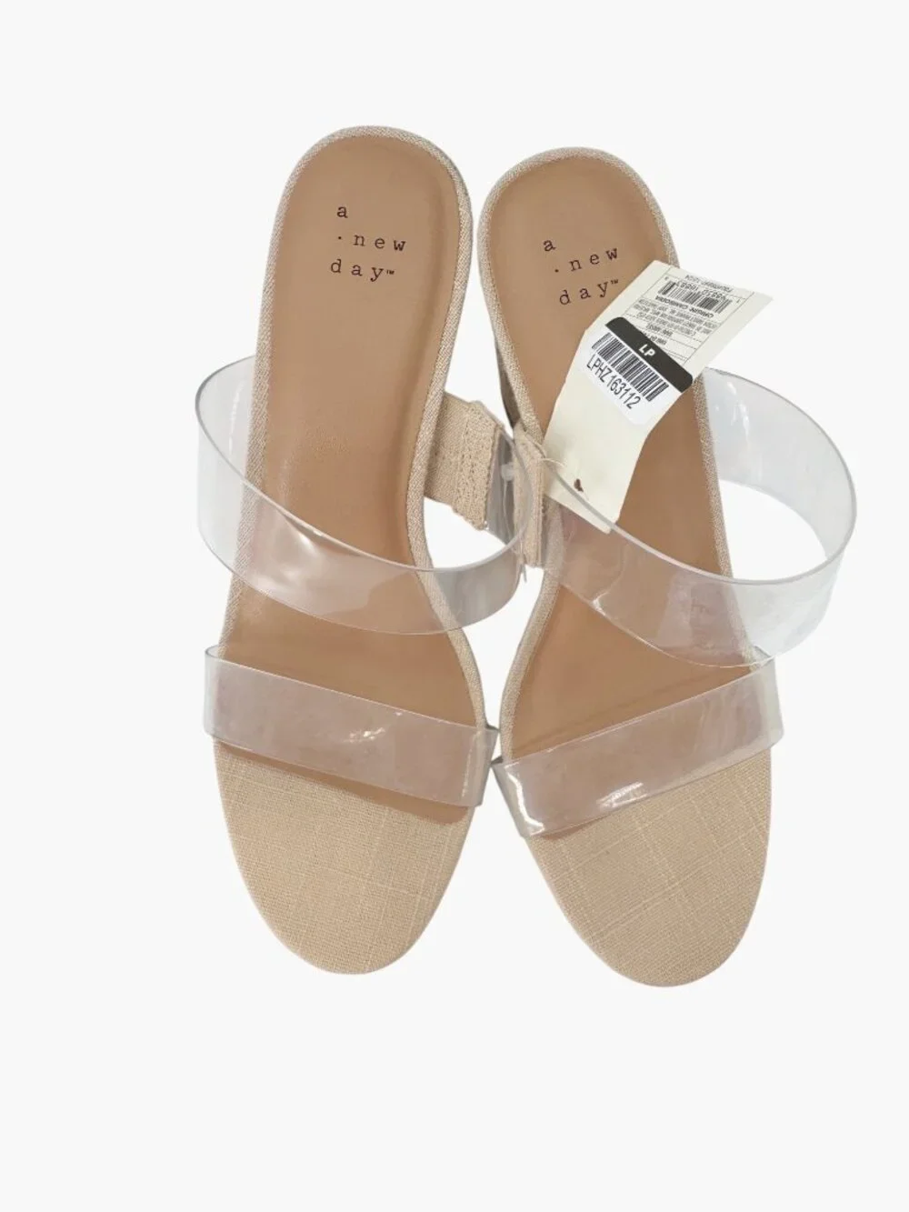 A New Day Women's Ansel Double Band Open Toe Wedge Heels - Size 9